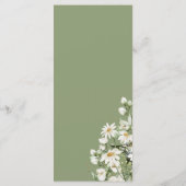 Gänseblümchen-Wildblumen-Boho-Hochzeitsmenü Menükarte (Rückseite)
