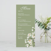 Gänseblümchen-Wildblumen-Boho-Hochzeitsmenü Menükarte (Stehend Vorderseite)