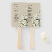 Gänseblümchen Wildblumen Boho Hochzeitsprogramm Ha Fächer (Vorne und Hinten)