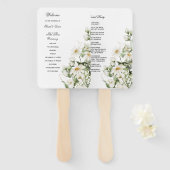 Gänseblümchen-Wildblumen-Boho-Hochzeitsprogramm-Ha Fächer (Vorne und Hinten)