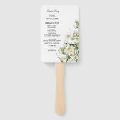 Gänseblümchen-Wildblumen-Boho-Hochzeitsprogramm-Ha Fächer (Rückseite)