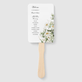 Gänseblümchen-Wildblumen-Boho-Hochzeitsprogramm-Ha Fächer