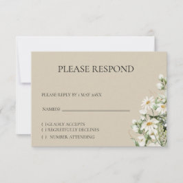 Gänseblümchen-Wildblumen-Boho-RSVP-Karte RSVP Karte
