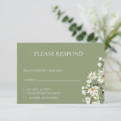Gänseblümchen-Wildblumen-Boho-RSVP-Karte RSVP Karte (Stehend Vorderseite)