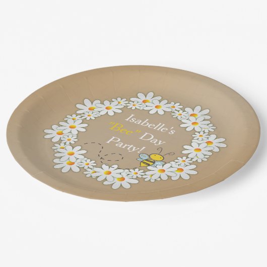 Gänseblümchen-Wreath-und Pappteller (Schrägansicht)