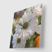 Gänseblümchen-Zeit Quadratische Wanduhr (Winkel)