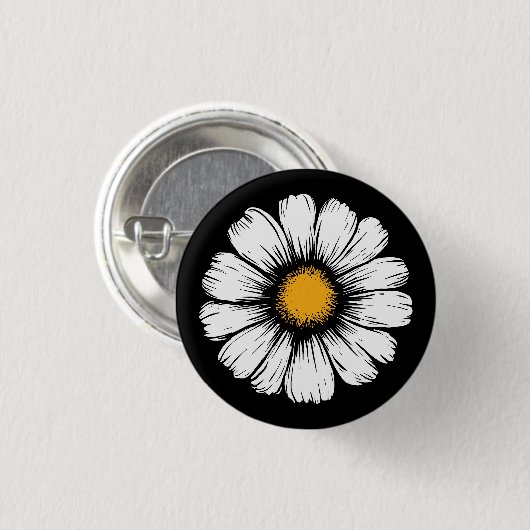 Gänseblümchenblüte Button (Vorne & Hinten)