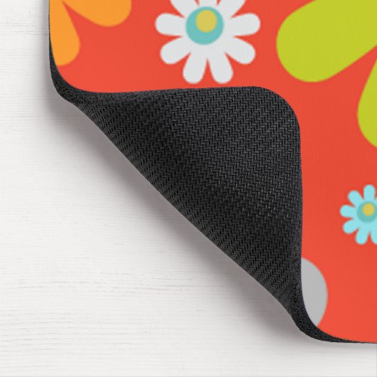 Gänseblümchenkirschrot mousepad (Ecke)