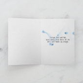 Gänseblümchenkorb auf blauem Fahrrad danken Ihnen Karte (Innenseite)