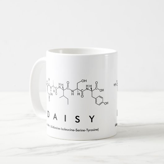 Gänseblümchenpeptid-Namen-Tasse Kaffeetasse (Vorderseite Links)