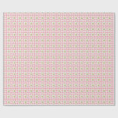 Gänseblümchenreihen auf rosa Gingham Geschenkpapier (Flach)