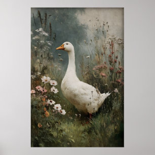 Gänseblumen Druck, Antike Frühlingsdigitalkunst Poster