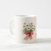 Gänseblumen Rot Weiße Schleife Kaffeetasse (Vorderseite Links)