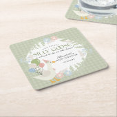 Gänseblütendusche Gingham Albern Gänse Rechteckiger Pappuntersetzer (angewinkelt)