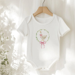 Gänseblütenrosa Elegante Bow Pastel Geburtstag Baby Strampler