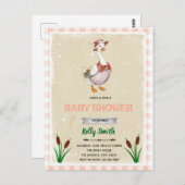 Gänsedusche Einladung Postkarte (Vorne/Hinten)