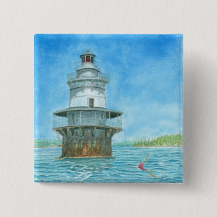 Gänsefelsen-Leuchtturm Aquarell Button