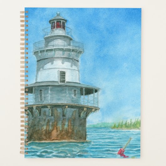 Gänsefelsen Leuchtturm Aquarell Planer (Vorderseite)