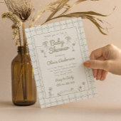 Gänsehaut Grüne, klassische Babydusche Einladung