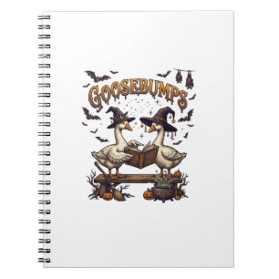 Gänsehaut Halloween-Gänse Hexenhüte Magie Buch_1 Notizblock