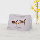 Gänsehaut und Baby Goslings Liebe Bible Verse Karte (Gelbe Blume)