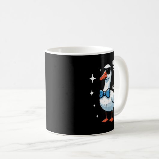 Gänsehube Krawatte Sungles Cool Alberne Animal Men Kaffeetasse (VorderseiteRechts)