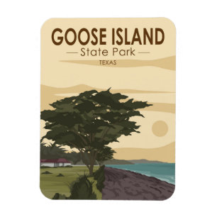 Gänseinsel-Staatspark Texas Vintage Magnet