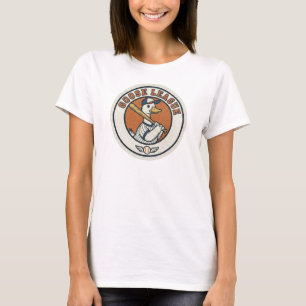 Gänseliga Retro-Patch Baseball-Abzeichen Grafik T-Shirt