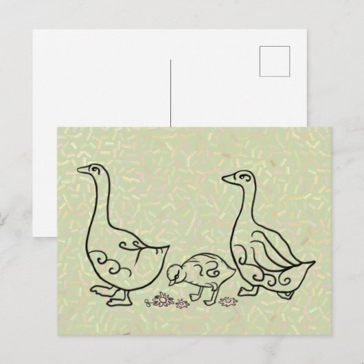 Gänsemarsch Postkarte (Vorne/Hinten)