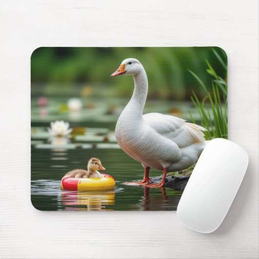 Gänsemutter mit Gänseküken Mousepad (Mit Mouse)