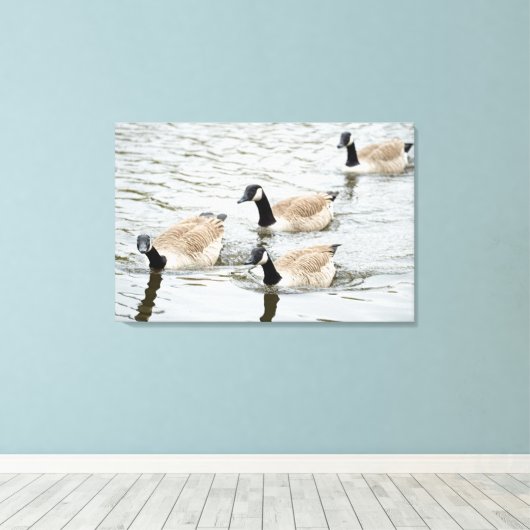 Gänseschwimmen Leinwanddruck (Insitu (Holzboden))