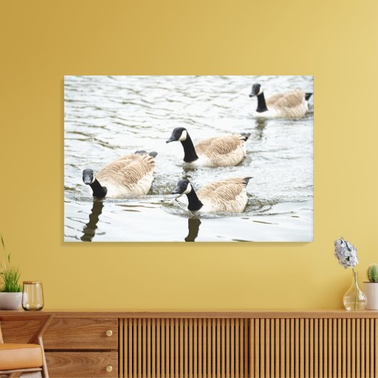 Gänseschwimmen Leinwanddruck (Insitu (Wohnzimmer))
