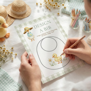 Gänsesteppdesign-Bib Baby-Shower-Spielkarte Einladung