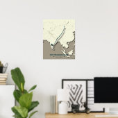 Gänsewanderungsplan mit Bar - Minimalistisch Poster (Heimbüro)