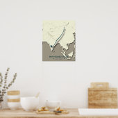 Gänsewanderungsplan mit Bar - Minimalistisch Poster (Küche)