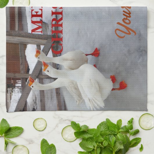 Gänseweiß Geschirrtuch (Gefaltet)