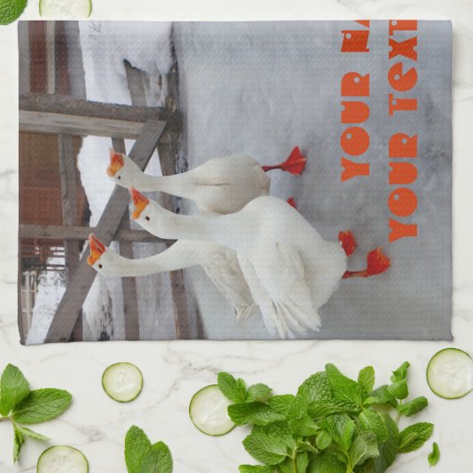 Gänseweiß Geschirrtuch (Gefaltet)