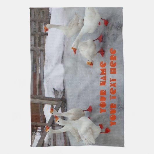 Gänseweiß Geschirrtuch (Vertikal)