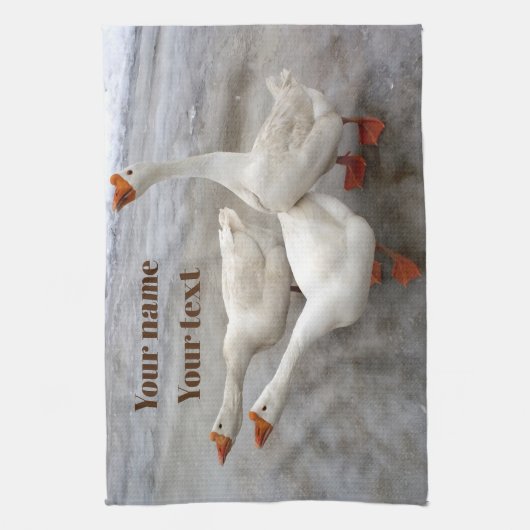 Gänseweiß Geschirrtuch (Vertikal)