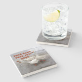 Gänseweiß Steinuntersetzer (Seitenansicht)