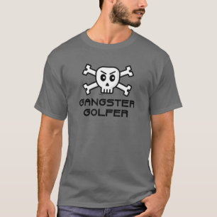 Ganster Golfer Skull und Cross Bone Word Design T-Shirt