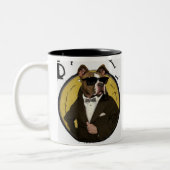 Ganster pit bull dog komisch meme pit bull dad Tas Zweifarbige Tasse (Links)