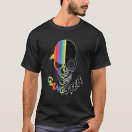 Gansterskull Schwarz und Halbbogenfarbe T-Shirt
