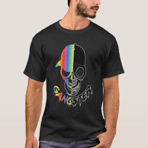 Gansterskull Schwarz und Halbbogenfarbe T-Shirt