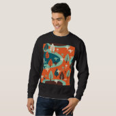 Gänswald: Vintage Naturlandschaft Sweatshirt (Vorne ganz)