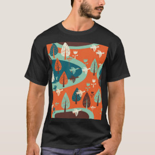 Gänswald: Vintage Naturlandschaft T-Shirt
