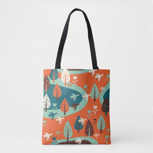 Gänswald: Vintage Naturlandschaft Tasche (Vorderseite)