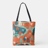 Gänswald: Vintage Naturlandschaft Tasche (Rückseite)
