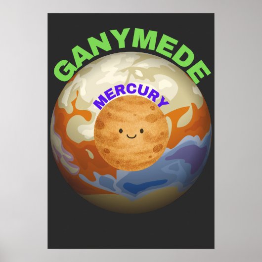 Ganymede vs Mercury Poster | Space Size Comparison (Vorne)