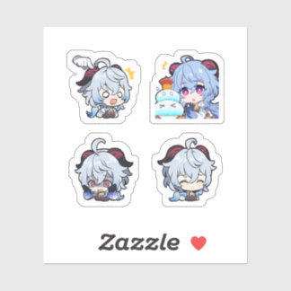 Ganyu Genshin Impact 4er Stickerbogen Extra Pa Aufkleber